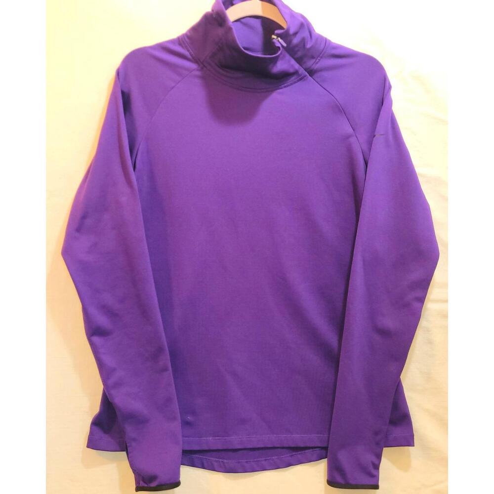 Nike Pro DriFit Pullover Purple Running L-Sleeve Athletic Zip Mock Neck Men XL - Picture 1 of 13